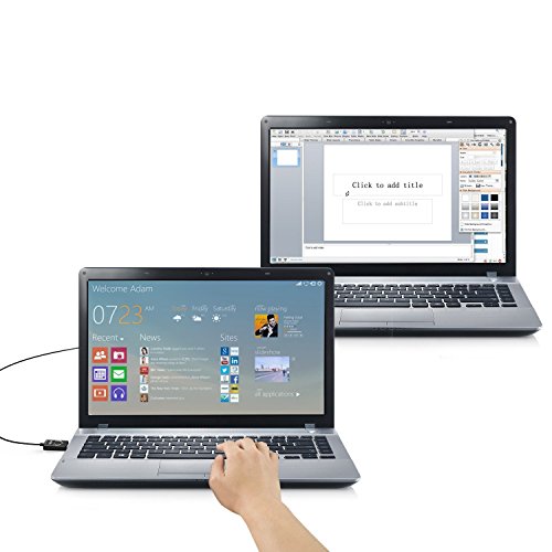 ICZI USB 2.0 Datenkabel, hochgeschwindigkeits PC zu PC USB Datenkabel, Datenaustausch zwischen 2 Computern, Vernickelt, Schwarz, für Windows und Mac und Android, 1.5m (USB 2.0) - 4