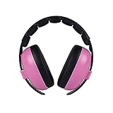 Casque anti-bruit pour enfants, casque anti-bruit, bandeau rembourré pour dormir, protection auditive réglable (Rose)