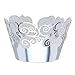 Produktbild oulii Cupcake Wrappers Hochzeit Cupcake Dekorationen Geburtstag Baby Dusche Wrap Amtsheftung (Silber)