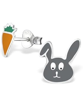 SL-Collection Ohrringe Kinderohrringe Hase Osterhase Karotte 925 Silber