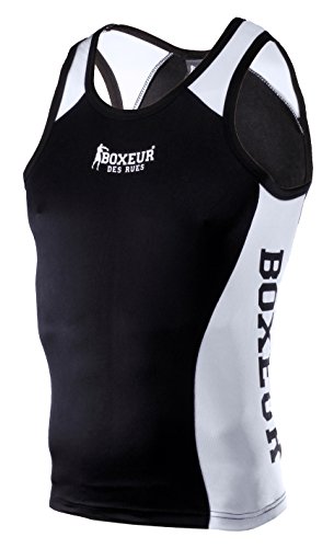BOXEUR DES RUES Fight Activewear, Canotta da Boxe con Inserti in Rete Uomo, Nero, L