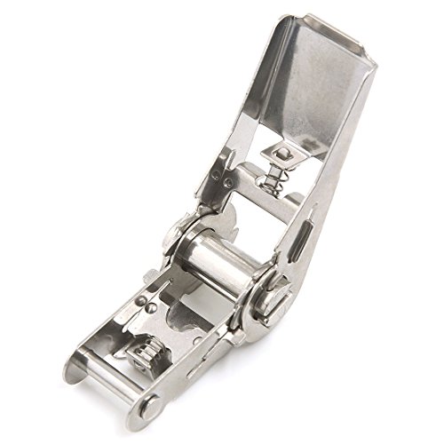 sourcingmap® Silber Ton Edelstahl Ratsche Schnalle für 25mm Breite Ladungssicherung Gurt - 3