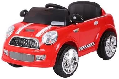 Rideontoys4u Mini Cooper Style Kids 12V Electric Ride On Car With Parental Remote Control MP3 Player Input Horn Sound + Lights Colour Red Ages 3-8 Years