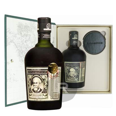 DIPLOMATICO - RHUM HORS D'ÂGE - RESERVA EXCLUSIVA - 12 ANS - COFFRET LEGENDE DE DON JUANCHO FORMAT LIVRE - 4 SOUS VERRES - 70CL - 40°