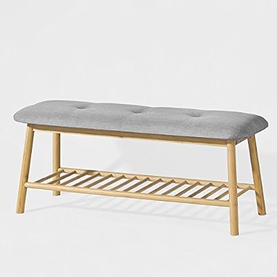 SoBuy® FSR24-HG Banc rembourré design avec 1 étage de rangement, Meuble d'Entrée Banquette confortable