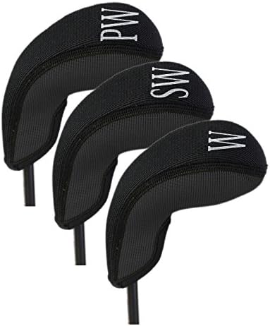 STEALTH Club Covers 48010 Hybrid Shorty Pitch Wedge Set (3-Piece), PW- SW-W, Black Solid