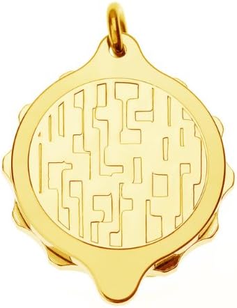 Gold Plated Sos Talisman Pendant - Modern Design
