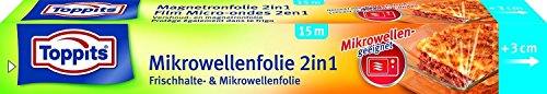 Toppits® Mikrowellenfolie / Frischhaltefolie 2 in 1 (15 Meter / 32,5 cm) Mikrowellen geeignet