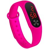 LED Uhr Sportuhr Wasserdichte leuchtende Digitaluhr Armbanduhr (Rose Red)