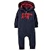Meihuida Baby Boys Girls Long Sleeve Christmas Elk Bear Hooded Romper (0-6M, Dark blue)