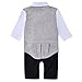 ZOEREA Newborn Infant Toddler Baby Boys Tuxedo Long Sleeved Cotton Gentleman Onesie Romper Jumpsuit with Bowknot Wedding Suit Black 3-18 Months