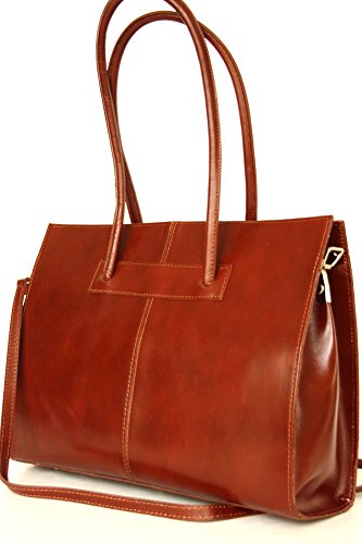 Leder Damen Business- / Akten-/ Laptoptasche mit Schulterriemen Italy Mod.2026-p