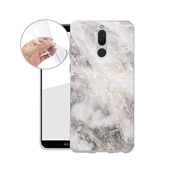 Finoo TPU Handyhülle für Dein Huawei Mate 10 Lite Made In Germany Hülle mit Motiv und Optimalen Schutz Silikon Tasche Case Cover Schutzhülle für Dein Huawei Mate 10 Lite - Marmor 01