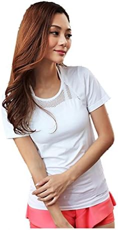 Wgwioo Women'S Mesh Workout Hiking Short Sleeve Tee Quick Dry Yoga Gym Sport T-Shirt Active Shirt Running Top . White . S