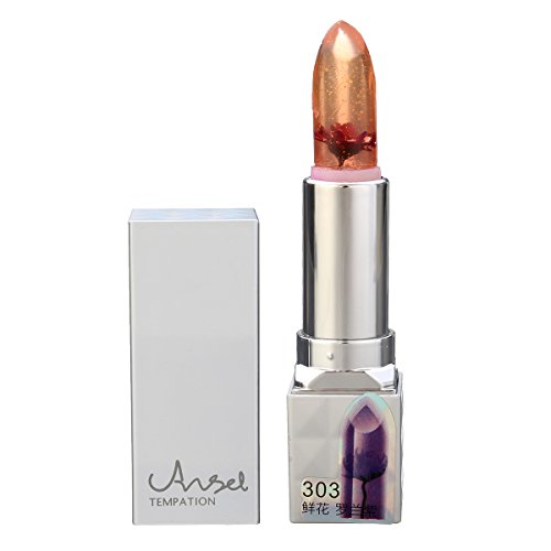 Jelly Lippenstift, LuckyFine Blume Jelly Farbwechsel Lippenstift Farbe Wechselnden Lippenstift Wasserdicht Temperaturwechsel Farbwechsel 8 Farben #03 - 4