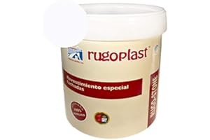 Rugoplast - Pintura Revestimiento Especial Fachadas Rugo Stone Colores Ideal para Dar un Toque de Color a las Paredes Exteriores de tu Casa, Blanco, 4L