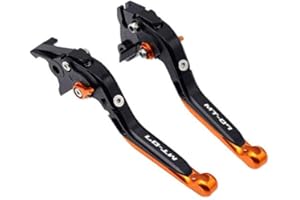 YP YuanPei Leve freno frizione pieghevoli Per MT07 MT-07 FZ-07 Tracer 700 2018 2019 2020 Leve estensibili in alluminio Accessori moto(Nero+arancia)