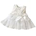 Baby Girls Sleeveless Lace Plain Floral Tutu Dress with Bowknot