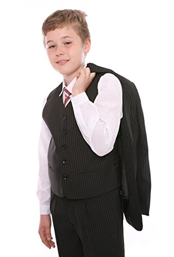 Boys Black Pinstripe Jasper Suit 4y