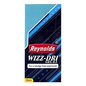 Reynolds Gel Pen I Lightweight Gel Pen With Comfortable Grip for Extra Smooth Writing I School and Office Stationery | Reynolds Wizz Dri Gel Pen, Black Ink - Pack of 10