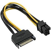 PrimeX PX-4582 15 Pin SATA to 6 Pin PCIe Ekran Kartı G&uuml;&ccedil; Kablosu, SATA Erkek to PCI Express 6 Pin GPU Power D&ouml;n&uuml;şt&uuml;r&uuml;c&uuml; Kablo