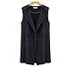YQ18 2015 The New Sleeveless Lapel Maga Slim Thin section Coat (S, BLACK)