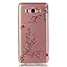 Produktbild Samsung J7 2016 Crystal Clear TPU Blume Schutzhülle, auroralove Beauty Fashion Vergoldung TPU Slim Rubber Bumper Flower Cover für Samsung Galaxy J7 in 2016 plumblossom