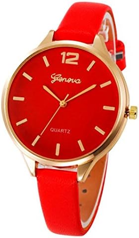 CLEARANCE!! Watches Sonnena Women's Casual Checkers Watch Analog Watch Quartz Wrist Watch, HOT SALE 2018 Wrist Watch for Party Club Casual Watches Valentine's Day Gift Stainless Steel Watch (Watch, Red)