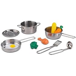 KidKraft 63186 Batterie de cuisine enfant Deluxe, dînette, jeu d'imitation incluant accessoires plastique - métal