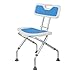 Produktbild Faltbare Dusche / Badhocker Aluminiumlegierung Duschsitz Stuhl Behinderungshilfe Gebogener Sitz Klappbarer Duschstuhl Antirutschmatten Einstellbar in 3 Höhe für Ältere / Behinderte / Schwangere Frauen mit Rückenlehne und Handgriff Bad Sitzbank in Blau Heavy Duty Max. 136kg