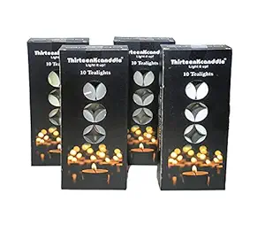 Thirteenkcanddle Tea lights Candles Tealight Candle Unscented White Tea Light Pack of 40 Long Burning Size 3.5 x 2.5 cm Smokeless Tealight Candle