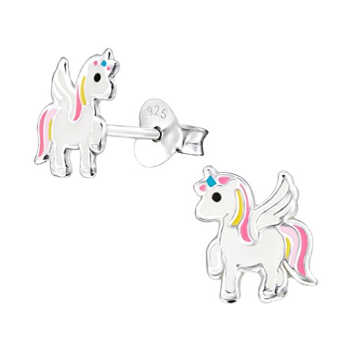 Mon-bijou - h33589 - Pendientes Unicornio alado en plata 925/1000