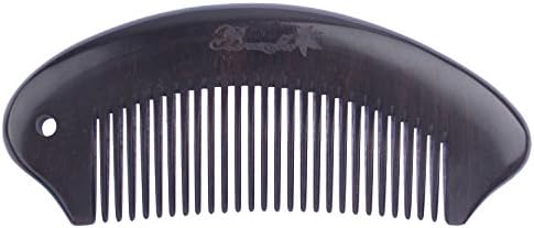 Breezelike No Static Curving Ebony Wood (Black Sandalwood) Fine Tooth Pocket Comb