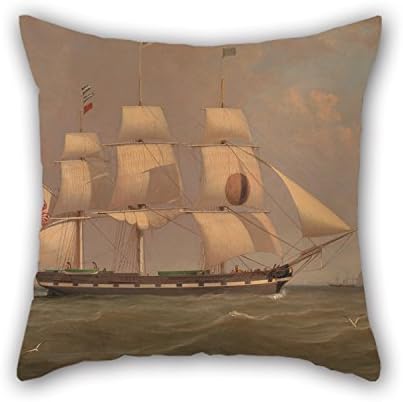 MeiGi Throw Pillow Covers 16 X 16 Inches / 40 By 40 Cm(twice Sides) Nice Choice For Home Wife Outdoor Coffee House Play Room Kids Oil Painting William Clark - The Black Ball Line Packet Ship 'New Yo