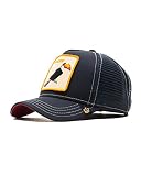 Goorin Bros Tucán. Gorra azul marino estilo béisbol con parche de tucán y el lema Paradise