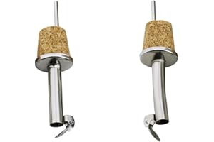 EHOTER Lot De 2 Becs Verseurs D'huile d'olive en Acier Inoxydable Becs Verseurs pour Huile pour Bouteilles avec Bouchon en Liège pour Vin Liqueur Café Sirop Et Vinaigre
