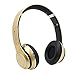 Produktbild samLIKE Kabellos Sport Kopfhörer, Noise Reduction Headphone 4D Stereo Headset mit Mikrofon Speaker für iPhone,Android Smartphones PC und MP3 Players usw, 6 Farben ( Gold)