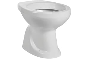 Barbottina Vaso wc a terra con scarico a pavimento in ceramica bianca serie tris