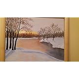 Originalbild Ölfarben auf Leinwand: Sonnenaufgang im Winter