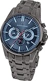 JACQUES LEMANS Herrenuhr Liverpool Metallband massiv Edelstahl IP-Grey Chronograph 1-1799Q