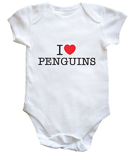HippoWarehouse I heart penguins baby vest boys girls