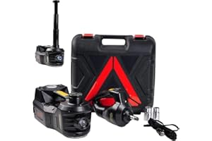 ROGTZ Electric Hydraulic Car Jack 5 Ton 12V Portable Lift, 44.9 cm Range, with Impact Wrench and Tire Inflator Pump, Heavy-Duty Floor Jack Kit for SUV Sedan Truck Tire Change