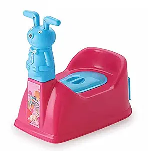 Nabhya Big Size Teddy Face Style Toilet Trainer Baby Potty Seat With Removable Tray & Closing LID ( For 6-48 Month Kids) (Pink)