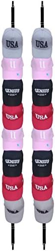 YANSE Cap Rack Storage - Apparel Sports Ballcap Hat Organizer &amp; Baseball Cap Rack Sports Rack With Adjustable Hooks (A pack of one Pink + one Black)