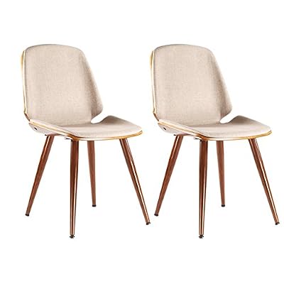 Moloo Lot de 2 Chaises revêtement Tissu Lin Abby 46 x 41 x 85 cm