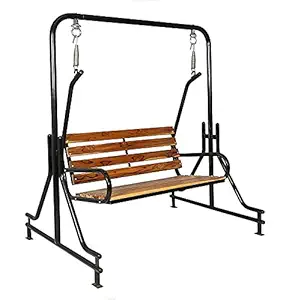 Authentic International Indoor Wooden Swing Teak Wood Balcony Room Jhula Swings Iron Pipe