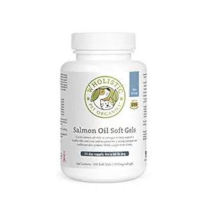 Wholistic Pet Organics Wild Deep Sea Salmon Oil 100 Capsules Supplement