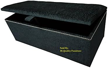 Hi Quality Furniture 40" Extra Large PARIS Crushed Velvet ottoman storage box. (Silver)