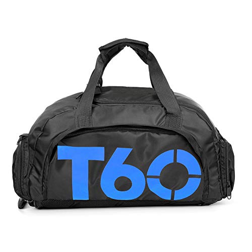 Obling Guirnalda Deportiva de 35 L Unisex de Gran Capacidad para Gimnasio con Compartimento para Zapatos, Color Black with Blue, tamaño 45 * 25 * 30 CM