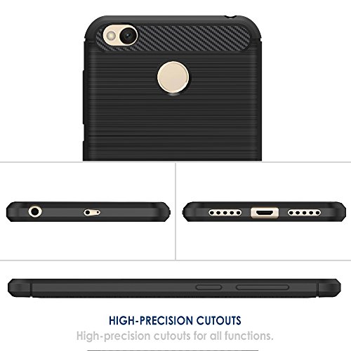 Simpeak Funda Xiaomi Redmi 4X  Negro Silicona Fundas Redmi 4X Carcasa Xiaomi Redmi 4X Fibra De Carbono Funda Case 5 0 Pulgadas 